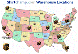 ShirtChamp Wholesale Distribution Map